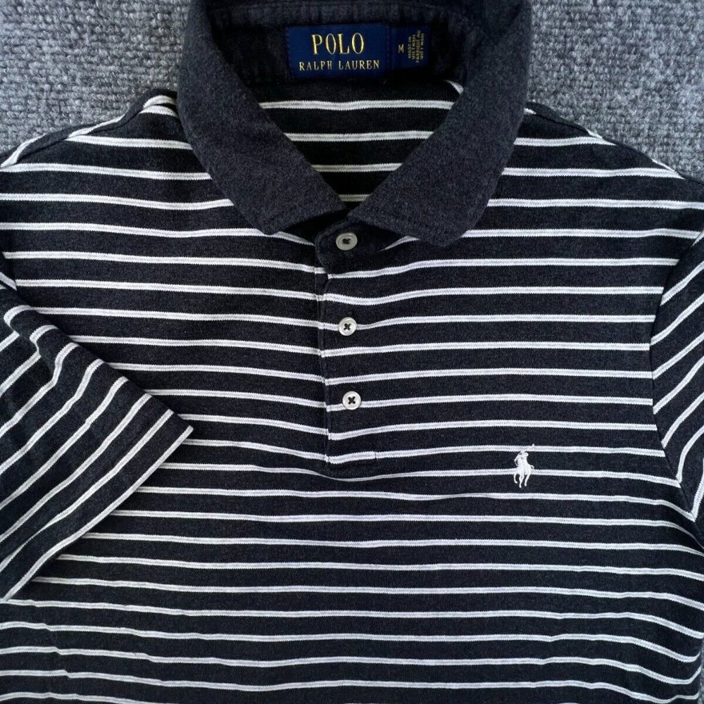 Polo by Ralph Lauren Black and White Striped Polo Shirt